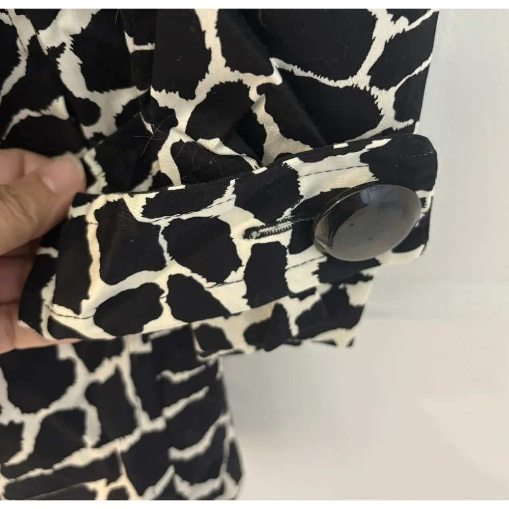 LUII Anthropologie Animal Print Coat Jacket -‎ MEDIUM Short Trench - Runs Small